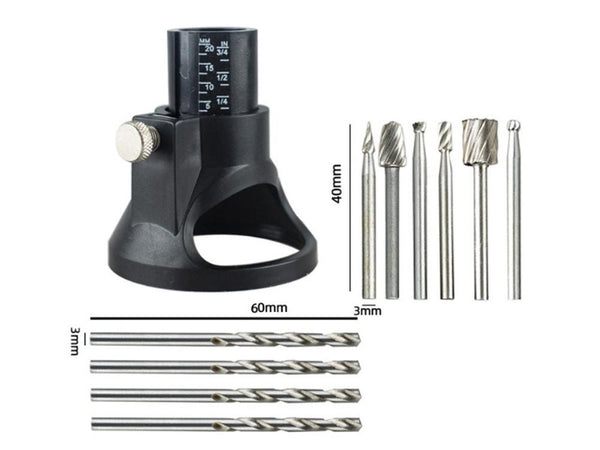 1pc Rotary Burr Set with Cutting Guide Locator for Dremel