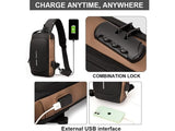 Anti-Theft Oxford Crossbody Bag with USB & Password Lock