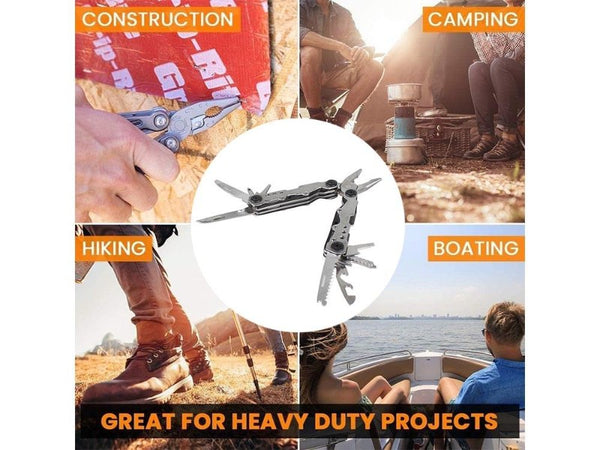 Multitool Pliers, Stainless Steel 12-in-1 Camping & Survival