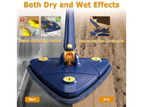 Telescopic Triangle Mop w/ 5 Pads & Auto-Squeeze