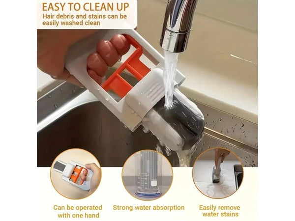 Mini Portable Desktop Mop Self-Squeeze Short Mop with 3 Sponges