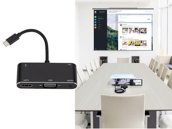 5 in 1 USB 3.0 Type C to HDMI VGA Hub Adapter