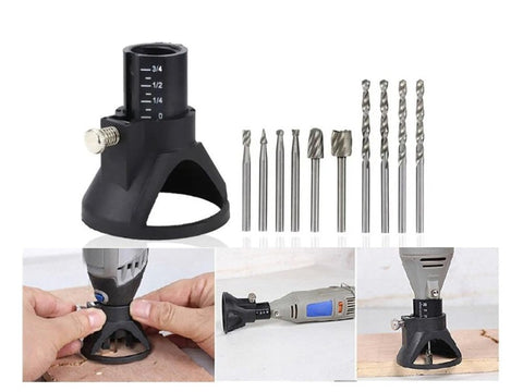 1pc Rotary Burr Set with Cutting Guide Locator for Dremel