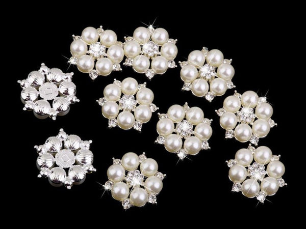 10PCS DIY Faux Pearl Button