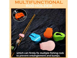 4x Multifunctional Fishing Rod Holder Clips Pole Organizers