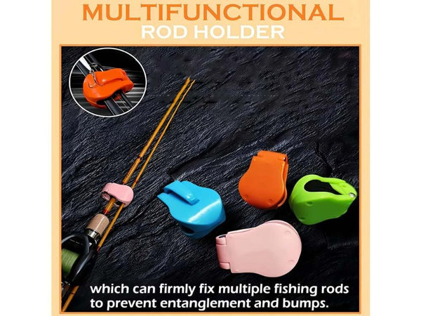 4x Multifunctional Fishing Rod Holder Clips Pole Organizers