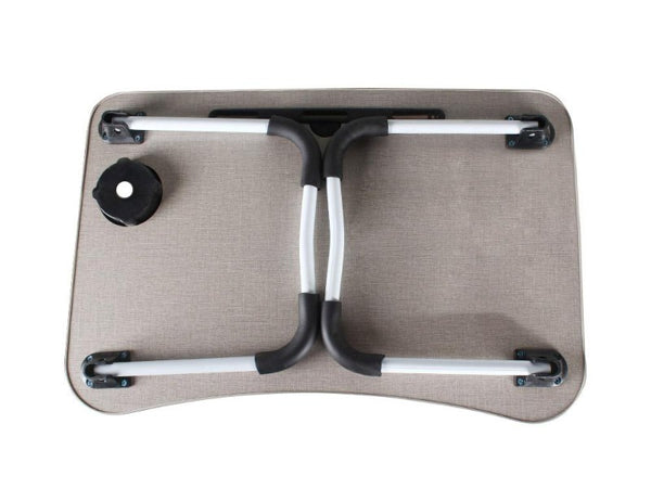 Portable Laptop Bed Desk - Foldable, Cup Holder & Tablet Slot