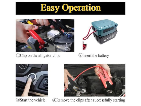 For Makita 18V Battery to Car Jump Starter - 1.8m Jumper Cable