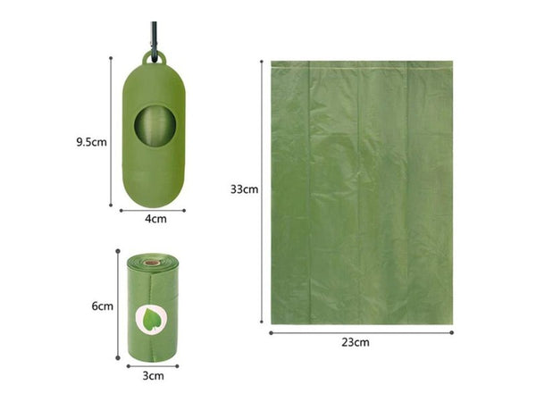 Lavender Scented Dog Poop Bags with Dispenser & Leash Clip