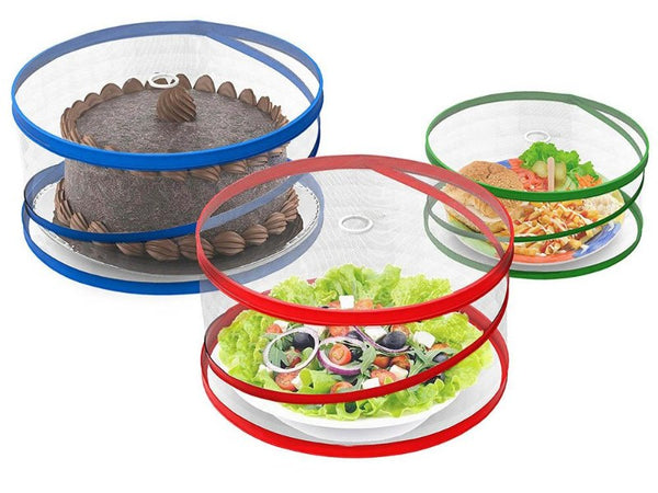 Pop Up Food Covers Flies and Bugs Resist Mesh Cover Pack of 3