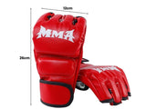 Professional PU Half-Finger Boxing & MMA Training Gloves (Red