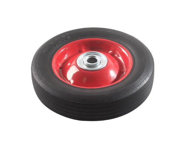 6" Flat Free Replacement Wheel - Solid Rubber Cart Tire