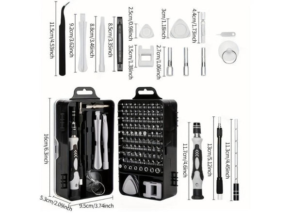 115-in-1 Precision Screwdriver Set with Magnetic Bits & Case