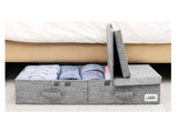 Underbed Storage Bin with Lid, Foldable, 81x41x15cm, Grey