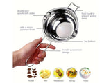 400ml 304 Stainless Steel Chocolate Melting Pot with Dual Spouts