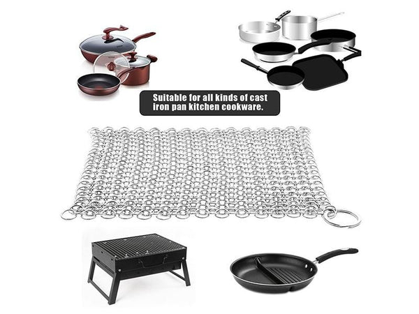 Stainless Steel Cleaner Chainmail Scrubber Cookware Kitchen Tool