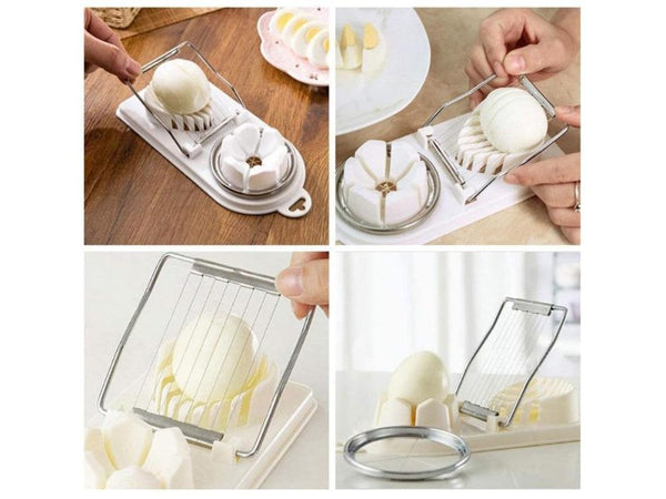 Stainless Steel Egg Slicer 2-in-1 Multi-Cut Tool