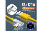 NZ 6A USB-C Gaming Cable 1.8m - 90° Angle, 120W Fast Charge