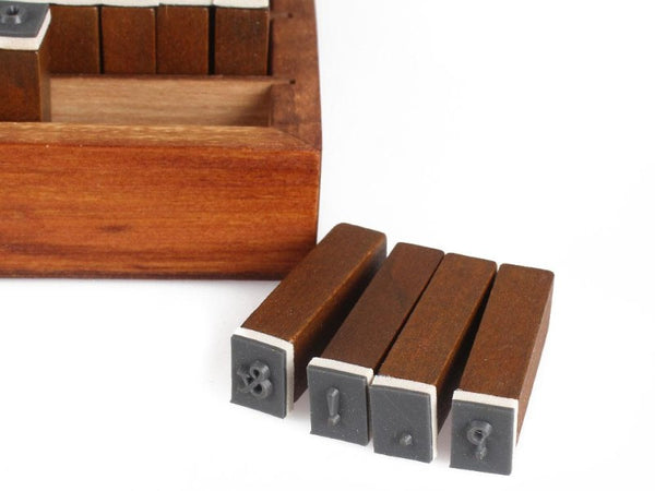 70pc Wooden Alphabet & Number Stamp Set