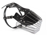 Chafe-free Wire Cage Faux Leather Muzzle for Pet Dogs