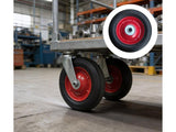 6" Flat Free Replacement Wheel - Solid Rubber Cart Tire
