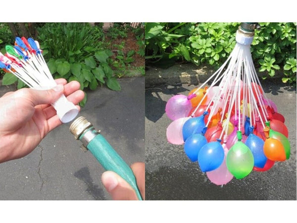 111 x Water Balloons & Hose Attachment Colourful