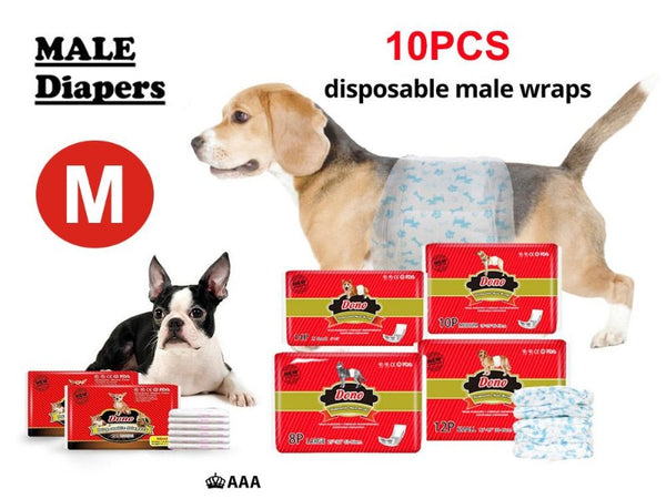 Male Dog Wrap Diapers 10pcs - M