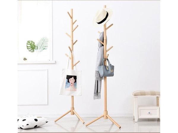Wooden Coat Rack Stand - Natural Wood