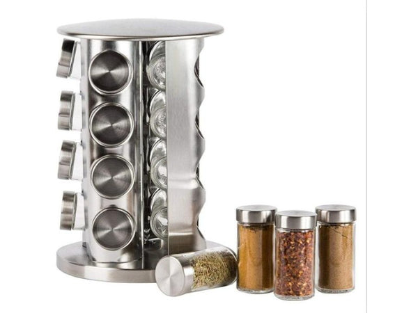 Revolving Spice Tower Spice Rack Set of 16 Spice Jars