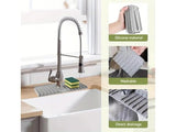 Silicone Kitchen Sink Faucet Splash Guard Mat - Grey 37x14cm