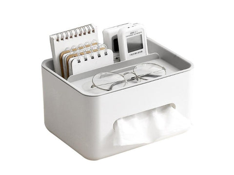 Tissue Box Holder & Desk Organiser, Remote Control Storage