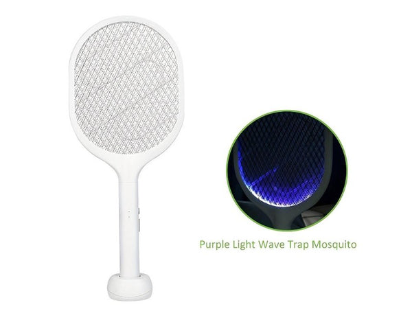 Mosquito Bug Zapper Electric Fly Swatter with Purple Light Wave