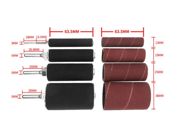 20pc Drum Sanding Kit Rubber Spindle Sander Set for Drill Press