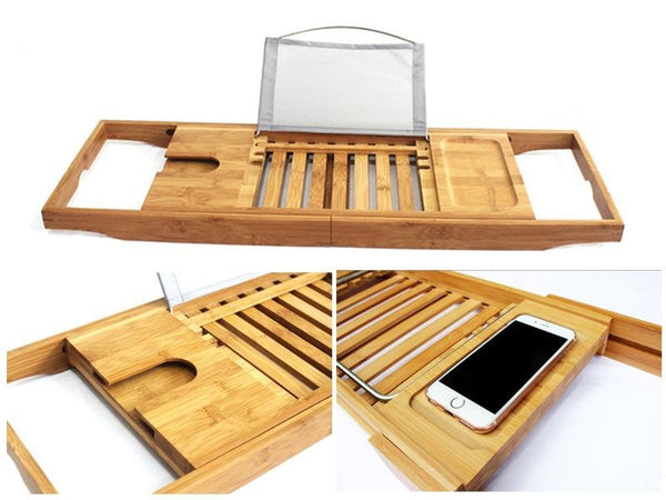 Retractable Wood Bathtub Caddy