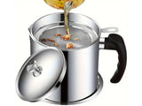 Stainless Steel Oil Filter Pot 1.8L Storage Can with Mesh