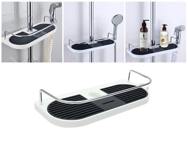 Bathroom Shower Rod Tray Storage Caddy