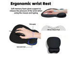 Ergonomic Mouse Pad with Soft Silicone Wrist Rest Black