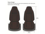 PU Leather Universal Car Seat Covers - 2pc Front Seat Pair Black
