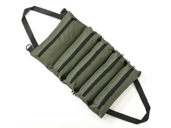 Tool Storage Bag Roll Bag Portable and with 5 Zip Pockets