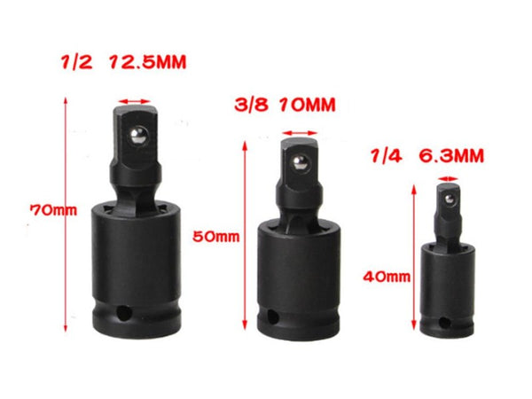 3pc 360 Degree Rotating Universal Joint Socket Adapter Set
