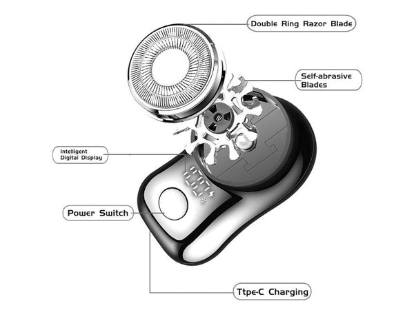 Mini Portable Electric Shaver, USB Rechargeable Razor