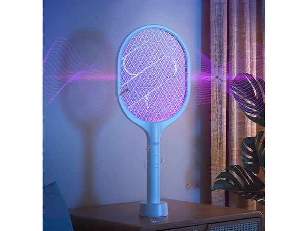 Mosquito Bug Zapper Electric Fly Swatter with Purple Light Wave