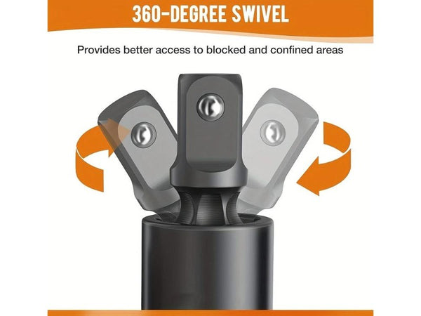 3pc 360 Degree Rotating Universal Joint Socket Adapter Set