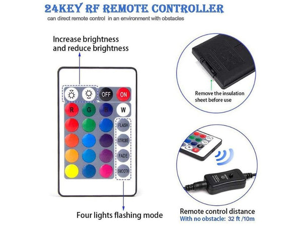 4Pack Submersible RGB LED Pond Lights IP68 Waterproof Spotlight