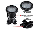 4Pack Submersible RGB LED Pond Lights IP68 Waterproof Spotlight
