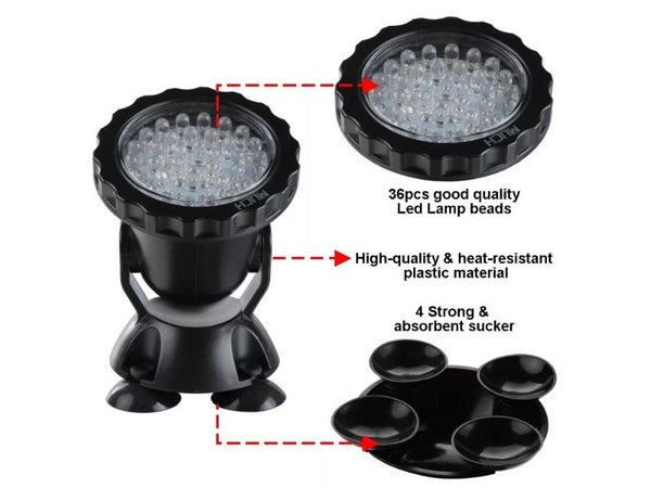 4Pack Submersible RGB LED Pond Lights IP68 Waterproof Spotlight