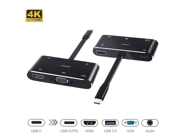 5 in 1 USB 3.0 Type C to HDMI VGA Hub Adapter