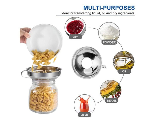 Stainless Steel Wide Mouth Canning Funnel - Preserving Jar Latch