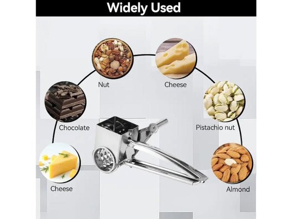 Rotary Cheese Grater Stainless Steel Hand Crank Shredder Slicer