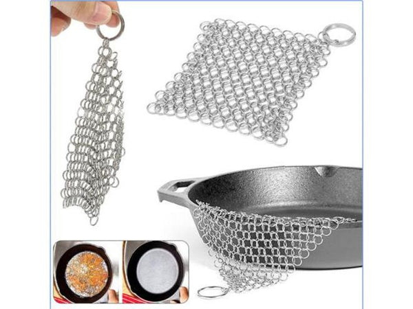 Stainless Steel Cleaner Chainmail Scrubber Cookware Kitchen Tool